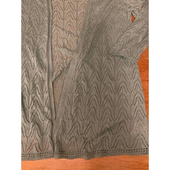 Charter Club, women's light green, 3/4 sleeve, long open cardigan size XL - Picture 3 of 9